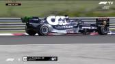 Tsunoda with a snappy spin out of turn 9 in Hungary during FP1